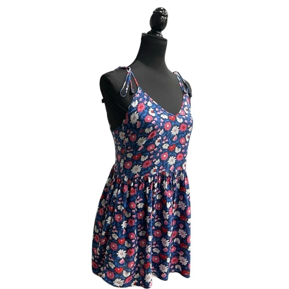 Kate Spade Ditsy Floral Skort Romper Tie Strap Blue XS